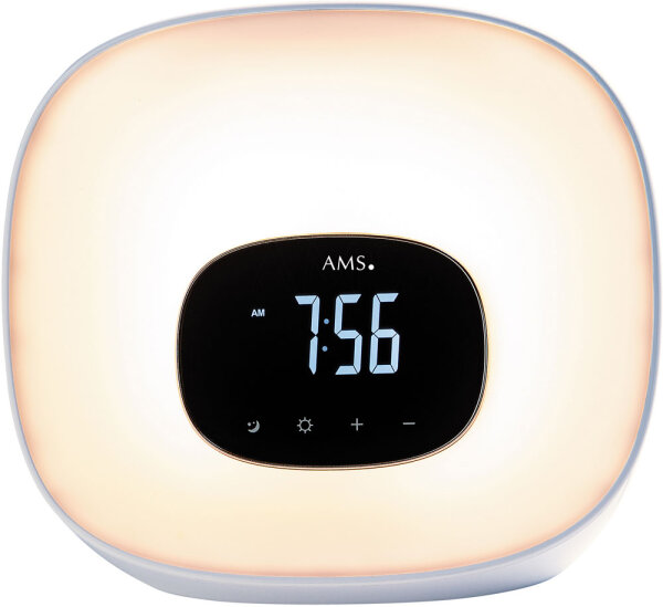 Reloj despertador con luz de amanecer 20 × 17 × 12 cm – AMS Modelo: 1302