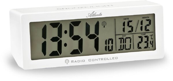 Reloj despertador digital blanco – Atlanta Modelo: 1892/0