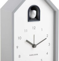 Reloj despertador estilo cucú, analógico, gris – Karlsson Modelo: KA6015GY