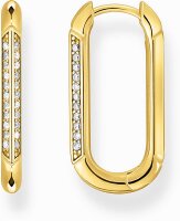 Pendientes de aro ovalados con cierre de ancla y piedras...