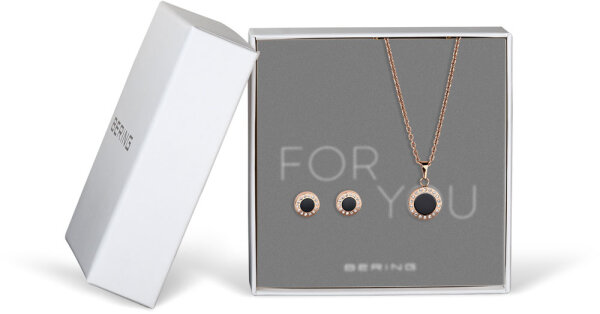 ForYou-Set collar con colgante y pendientes de botón – Bering Jewelry Modell: 427-707-Black