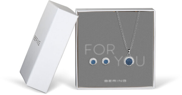ForYou-Set collar con colgante y pendientes de botón – Bering Jewelry Modell: 427-707-Blue