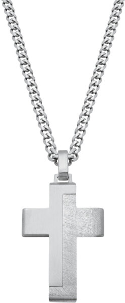 Cadena tipo panzer con colgante de cruz – s.Oliver Jewelry Modelo: 2024253