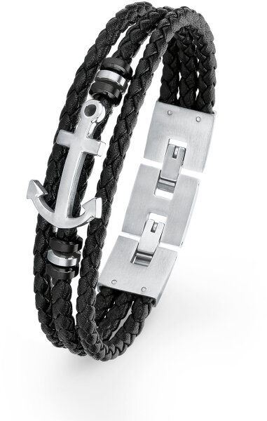 Pulsera de cuero trenzado con colgante de ancla – s.Oliver Jewelry Modelo: 2018683