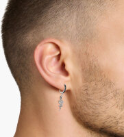 Pendientes de aro con serpientes y colgante de espada – plata de ley 925 ennegrecida