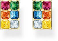 Pendientes de botón con piedras de colores –...