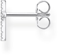 Pendiente individual de botón cruz con engaste de...