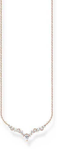 Collar con cristales de hielo y piedras blancas – chapado en oro rosa de 750