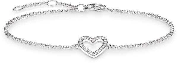 Pulsera con corazón y piedras – plata de ley 925