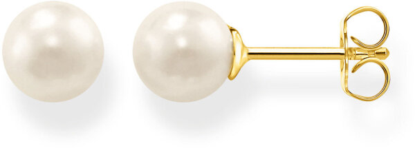 Pendientes de perlas dorados pequeños – perla de agua dulce