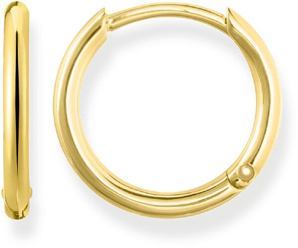 Pendientes de aro dorados pequeños – chapado en oro amarillo de 750