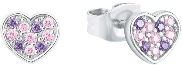 Prinzessin Lillifee 2027218 Pendientes de botón corazón con pequeñas piedras