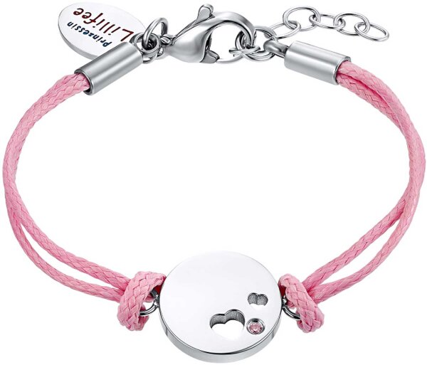 Prinzessin Lillifee 2034000 Pulsera de textil con corazones de acero inoxidable
