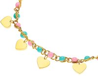 Prinzessin Lillifee 2033365 Pulsera multicolor con colgantes de corazoncitos de acero inoxidable