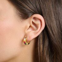 Pendientes de aro con piedras multicolor – chapado...