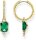 Pendientes de aro con piedras y colgante verde – chapado en oro amarillo de 750