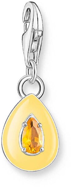 Charm colgante 3D gota con piedra - 925 plata esterlina