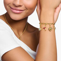 Charm colgante 3D globo terráqueo de colores - 750 oro amarillo chapado