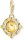Charm colgante 3D globo terráqueo de colores - 750 oro amarillo chapado
