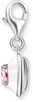 Charm colgante 3D corazón rosa - 925 plata esterlina