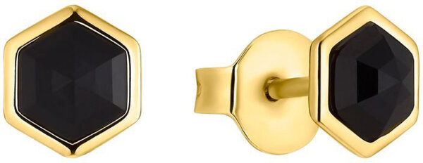 Pendientes tipo botón cuadrados con inserción negra - s.Oliver Jewelry Modell: 2034897