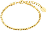 Pulsera tipo panzer de acero inoxidable IP dorado -...