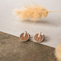 Opacity Pendientes redondos con elemento de madera - Holzkern Modell: Jewelry