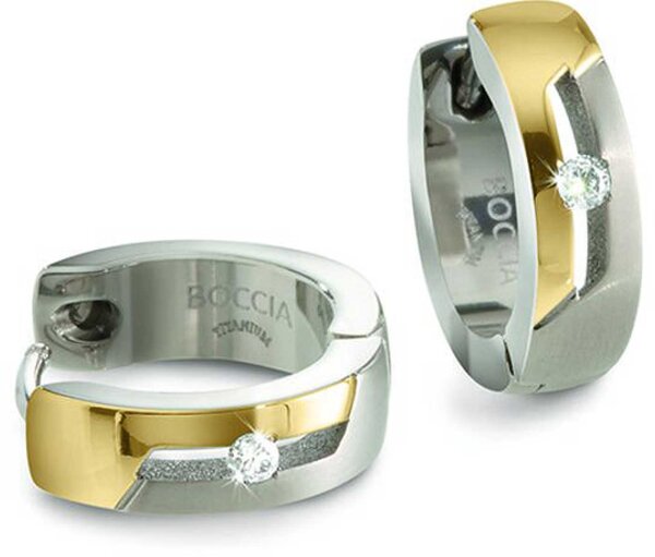 Aros de titanio con 2 brillantes - Boccia Jewelry Modell: 05045-04