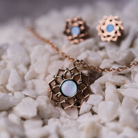 Composition Collar con colgante de nácar azul - Holzkern Modell: Jewelry