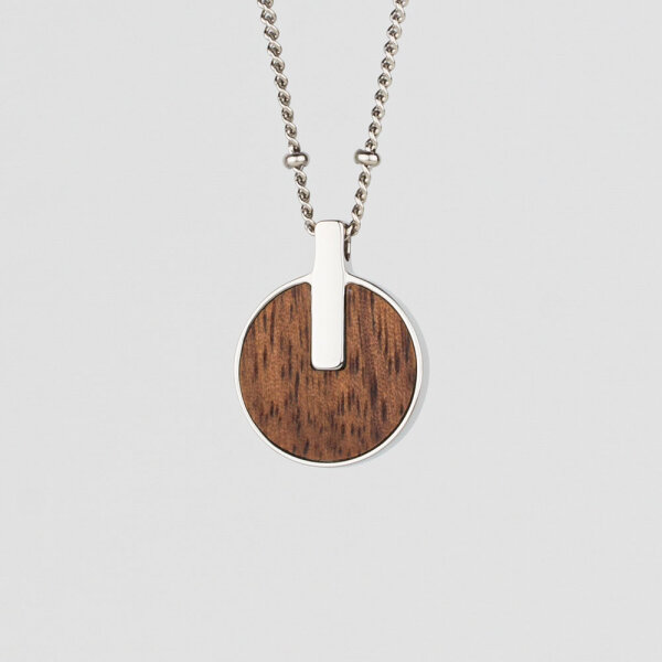 Opacity Collar con colgante redondo de madera - Holzkern Modell: Jewelry