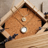 Zendala Collar estilo layering con nácar/dorado - Holzkern Modell: Jewelry