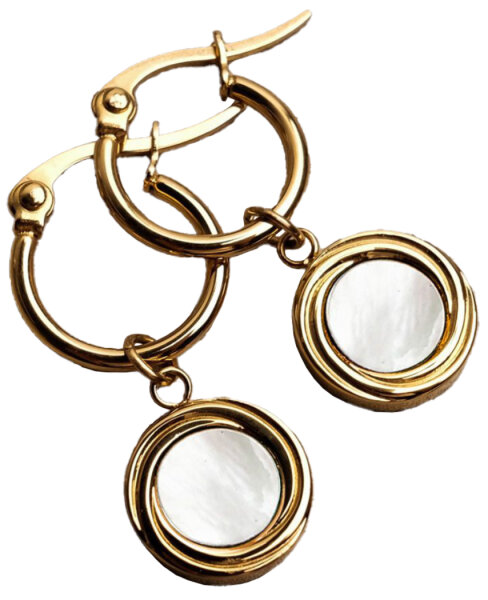 Zendala Pendientes colgantes con colgante redondo - Holzkern Modell: Jewelry