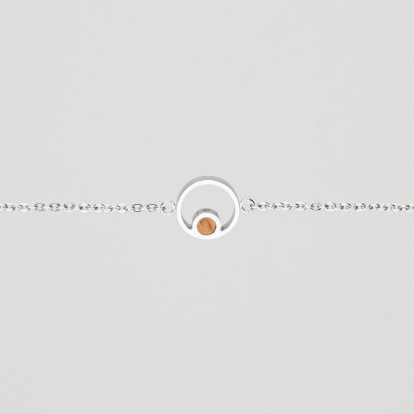 Pigment Collar con colgante redondo y elemento de madera - Holzkern Modell: Jewelry