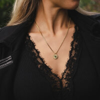 Stencil Collar con colgante redondo - Holzkern Modell: Jewelry