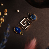 Mirror Pendientes colgantes con forma rectangular y colgante ovalado - Holzkern Modell: Jewelry