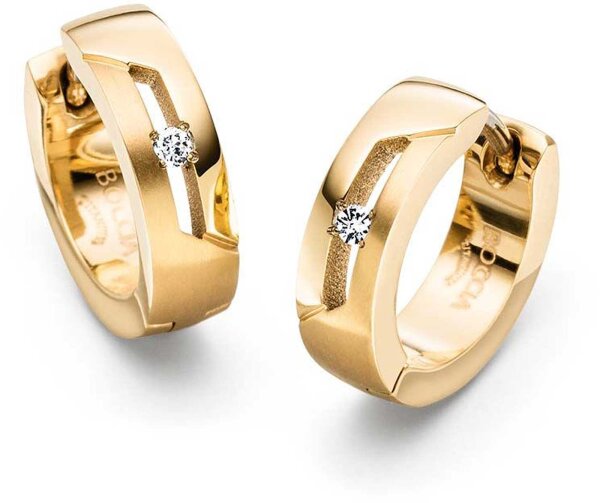 Aros de titanio con 2 diamantes - Boccia Jewelry modelo: 05045-05