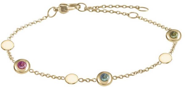 Pulsera con 5 turmalinas de colores en engastes - Boccia Jewelry modelo: 03042-02