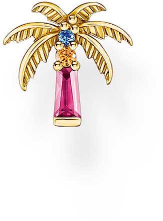 Pendiente de botón individual con palmera multicolor - Thomas Sabo modelo: H2285-488-7