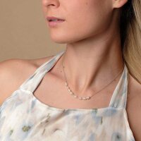 Familytie collar (Perla/Plata) collar delicado con colgante de perla - Holzkern modelo: Jewelry