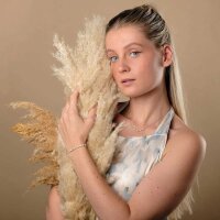 Familytie collar (Perla/Plata) collar delicado con colgante de perla - Holzkern modelo: Jewelry