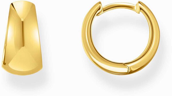 Aros dorados con forma trapezoidal elegante y estilo “chunky” inspirado en los 90 - Thomas Sabo modelo: CR740-413-39