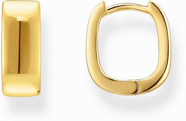 Aros dorados con forma cuadrada y diseño minimalista - Thomas Sabo modelo: CR743-413-39