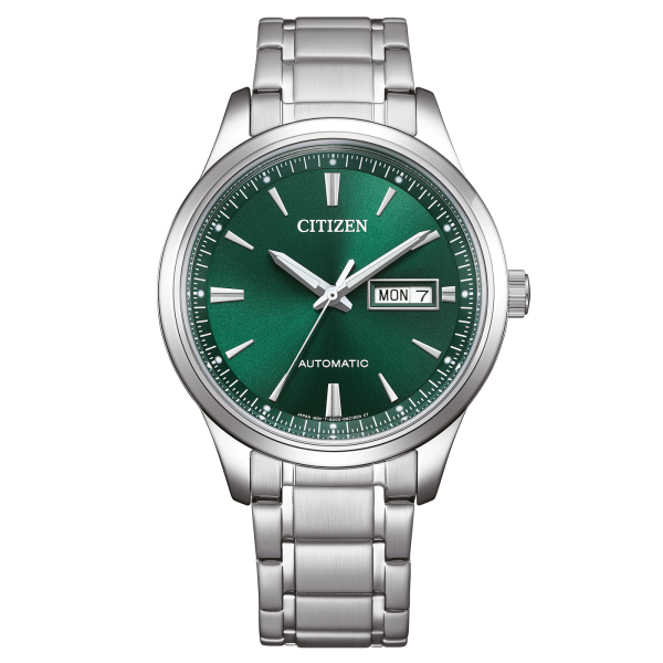 Citizen reloj de hombre modelo: NY4058-79XE con esfera verde y brazalete de acero inoxidable