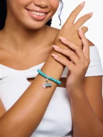 Thomas Sabo Bead-Armband Modell: X0293-404-17-L17 mit türkisen Steinen und ringförmiger Öse für Charms