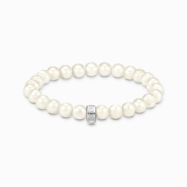 Thomas Sabo Bead-Armband Modell: X0293-082-14-L19 mit weißen Süßwasserzuchtperlen und ringförmiger Öse für Charms #1