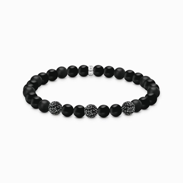 Beads Armband aus Obsidian und schwarzen Zirkoniasteinen - Thomas Sabo Modell: A2195-705-11-L19