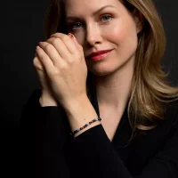 Pulsera de piedras preciosas en púrpura, violeta y...