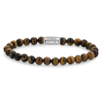 Pulsera de ojo de tigre de 6 mm con cierre de acero...