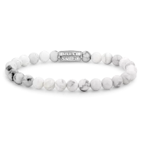 Pulsera de piedras preciosas de 6 mm en blanco con cierre...