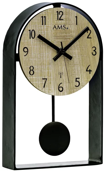 Reloj de mesa de péndulo AMS 5189 - Caja de metal lacado